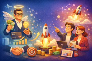 Ilustración sobre qué es un ángel inversor y cómo puede ayudar o no a una startup en sus primeras etapas.